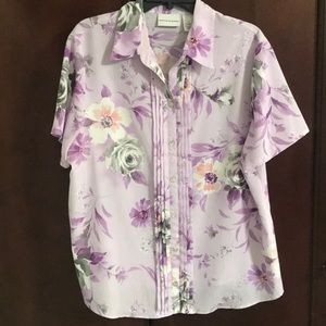 Alfred Dunner Lavender Floral Blouse